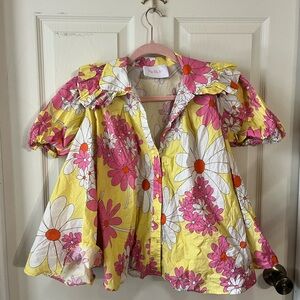 Selkie Pink and Yellow Floral Top